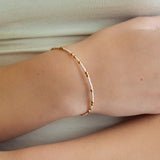 Confetti Beaded Bangle-Champagne, Delicate Stacking Bracelet