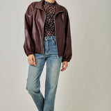 61652 Oversized Faux Leather Jacket