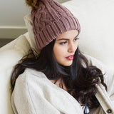Fur Pom Knit Beanie - Ideal for Winter Adventures 🏂