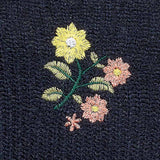 Multicolor Floral Embroidery PEACE Letter Knit Cardigan