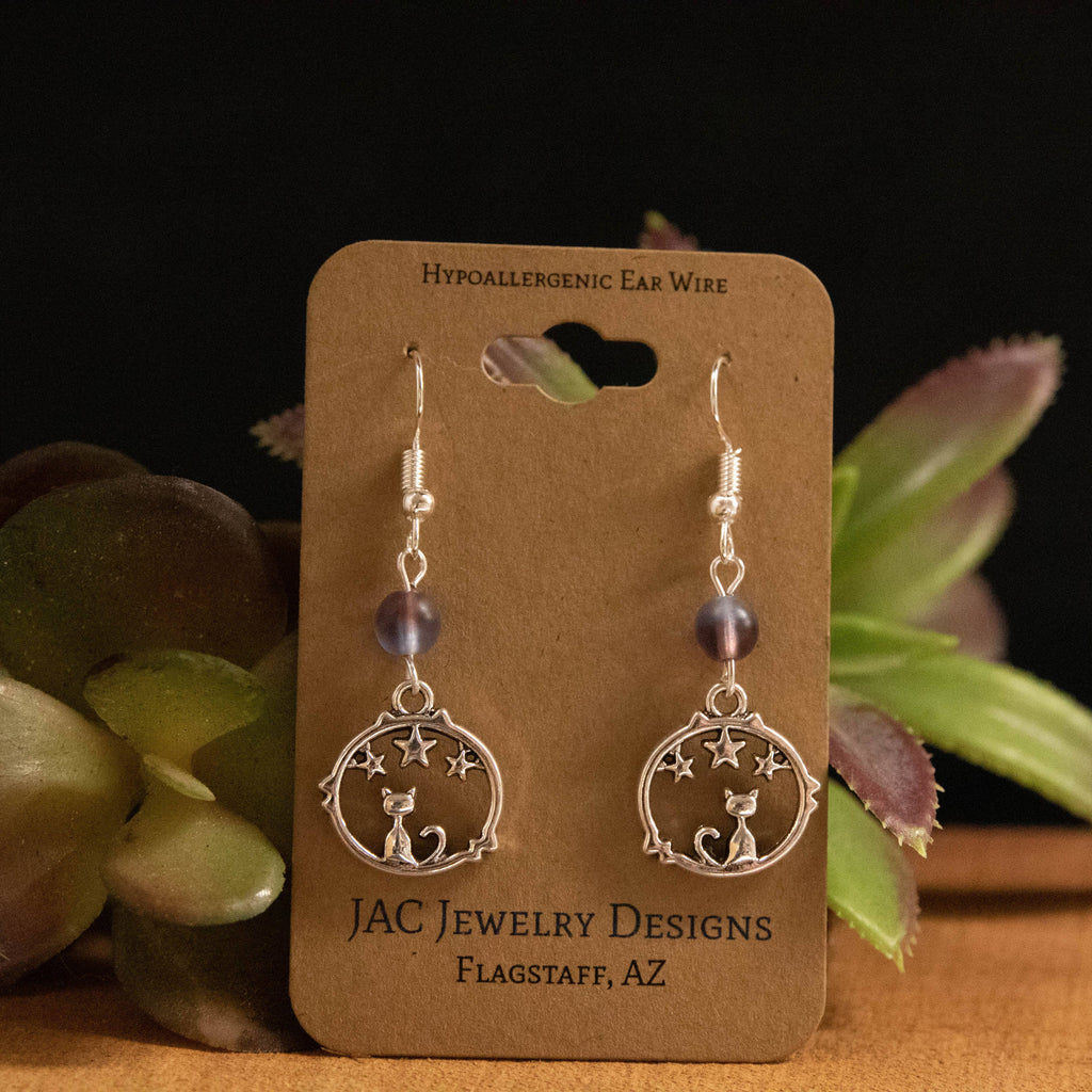 Kitten and Stars Earrings