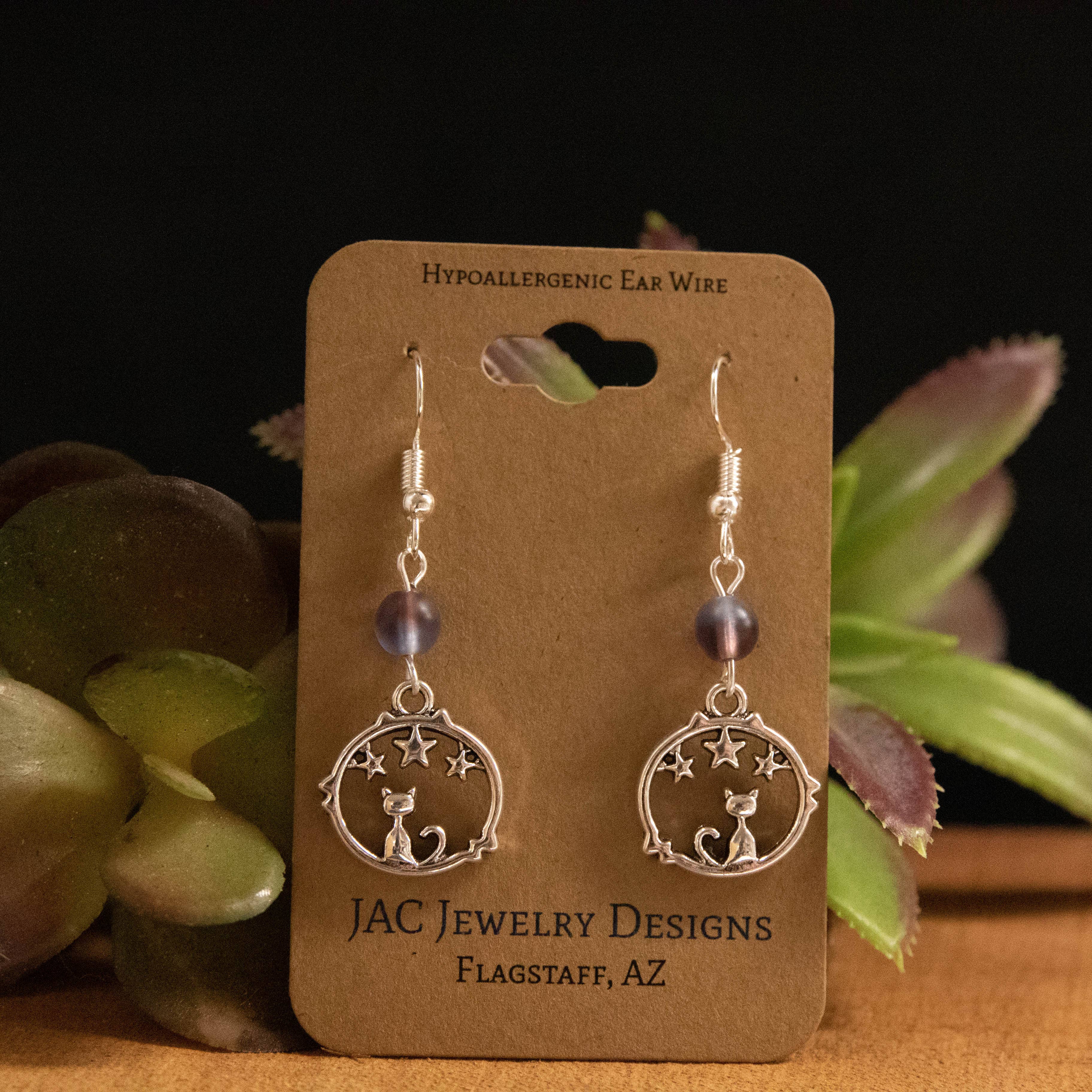 Kitten and Stars Earrings