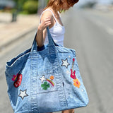 Really Big Denim Tote Bag