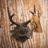 Antiqued Black Pewter Antler Mount Wall Hook