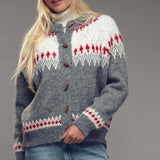 Nordic Wool Blend Toggle Buttons Cardigan
