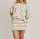 Oversize Sweater Top With Mini Skirt Set