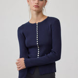 Button Ribbed Knit Cardigan - RTK1133
