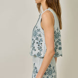 71098 Embroidered Eyelet Washed Vest