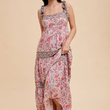 Border Print Maxi Dress