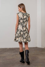 Floral Print Midi Sweater Dress