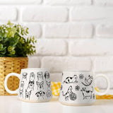Oversized Mug with Cats-4"H(17oz)