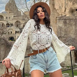 Cream Bell Lace Blouse