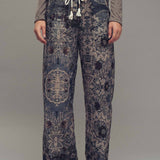 Boho Print Wide-Leg Lounge Pants