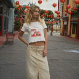 "My Own Muse" Cropped Graphic Tee