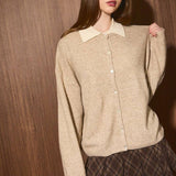 LONG SLEEVE CREW NECK SWEATER LIGHTWEIGHT CARDIGAN