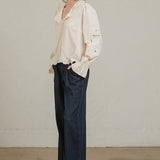 Embroidered Eyelet Collar Blouse - RT1180