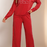 JOLLY Texture Christmas 2025 Top and Pockets Pants Set
