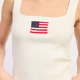 SQUARED NECK RIB TOP