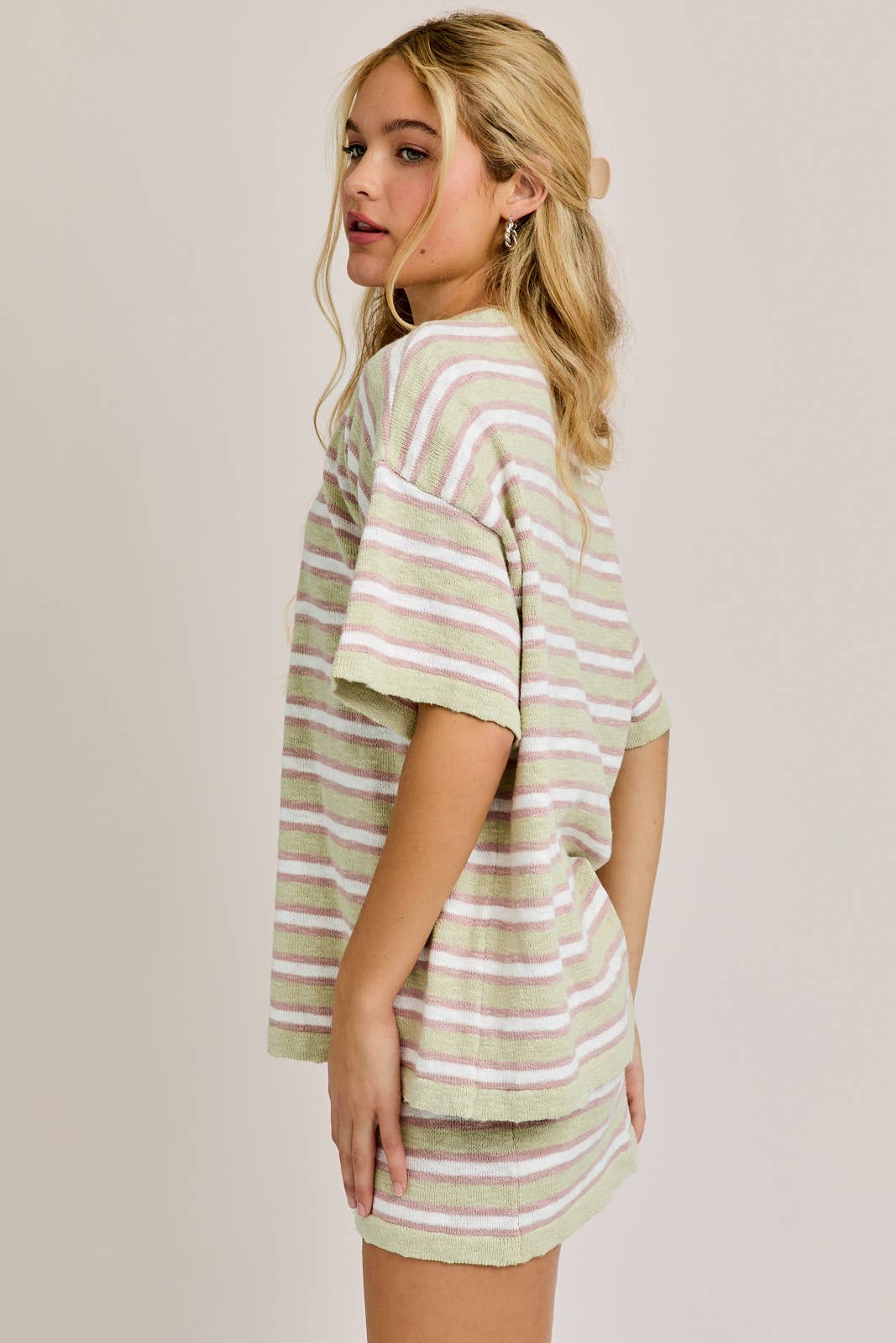 Oversize Sweater Top With Mini Skirt Set