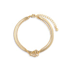 Layered Heart Bracelet - Gold