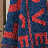 Colorblock Letter Print Cardigan