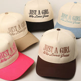 'Just A Girl Who Loves Jesus' Embroidered Trucker Hat