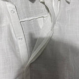 Cotton linen blend button down shirt