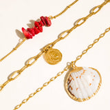 Shellee 18K Gold Non-Tarnish Bobho Shell Layered Necklace