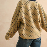 Button Front Polka Dot Sherpa Jacket