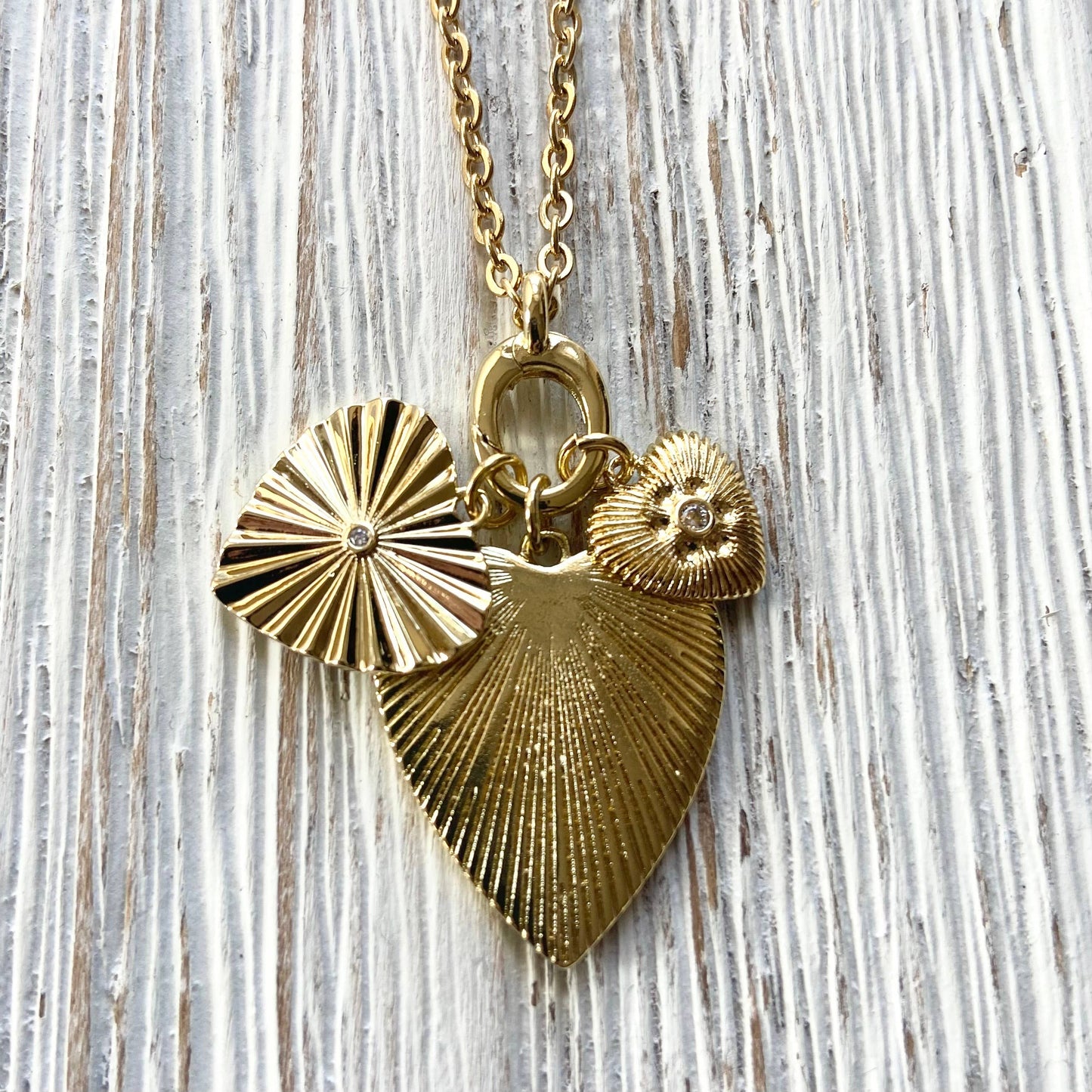 Removable Triple Heart Charm Necklace