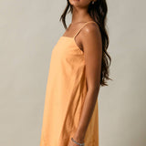 LACE TRIM SPAGHETTI SHIFT MINI DRESS
