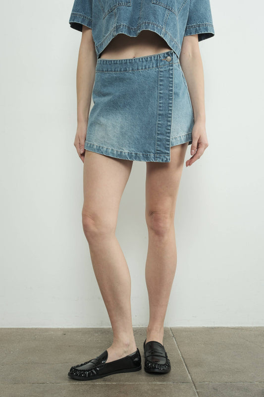 Classic Denim Mini Skort
