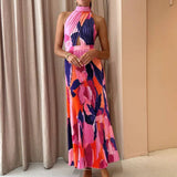 Halter Neck Pleated Dress