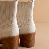 The Addison | White Western Boots