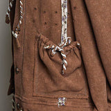 Vintage Washing Solid Laser Cut Thermal Knit Hoodies Top