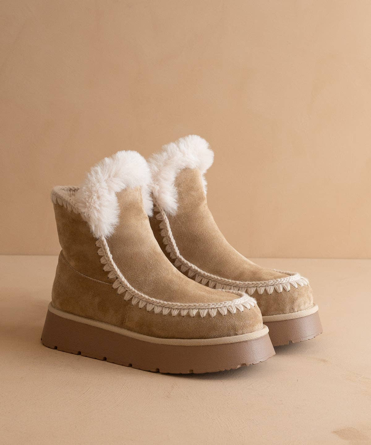 The Joyce | Almond Platform Boot