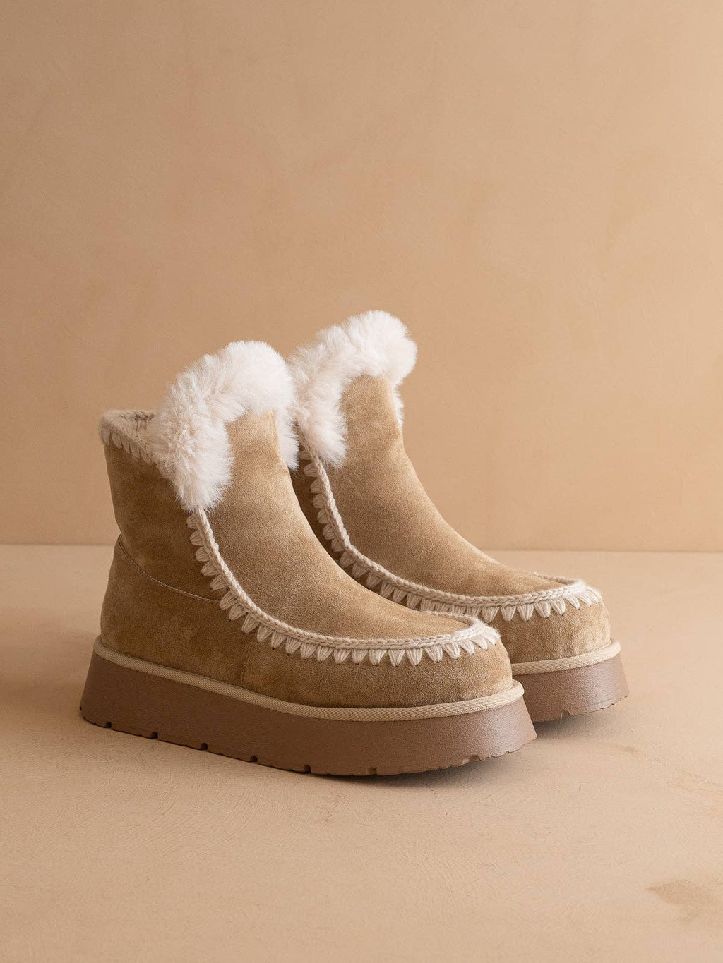 The Joyce | Almond Platform Boot