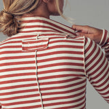 Striped Turtleneck Knit Top