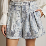 Lace Overlay Denim Shorts FP0009