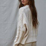 Wide Ribbed Knit Cotton Sweater
