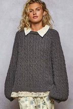 Collared Crochet Sweater