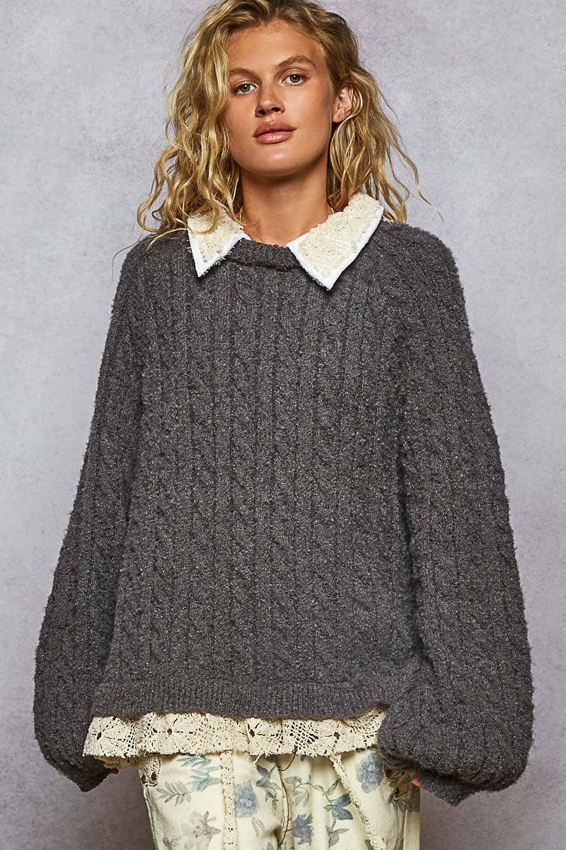 Collared Crochet Sweater