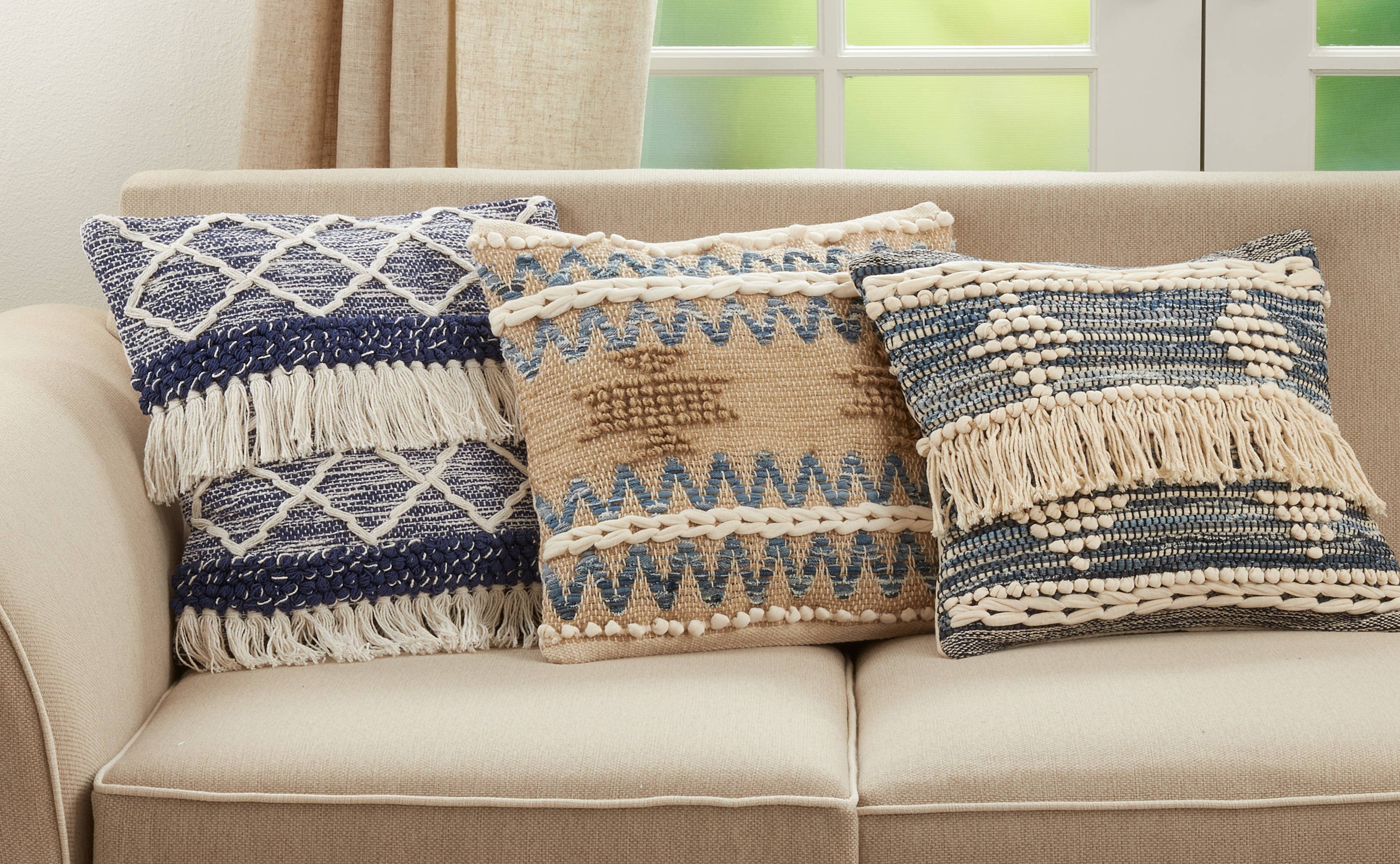 Throw Pillow With Chindi Fringe Design