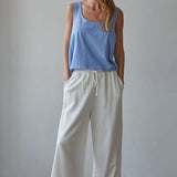 L8751 | Knit Cotton Scoop Neck Sleeveless Tank Top