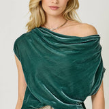 61197 Velvet Cowl Neck Top