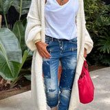 "Love & Peace" Exposed Seam Knit Cardigan