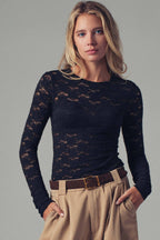 Romantic Floral Stretch Lace Layering Top