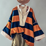 Half-Zip Bold Stripe Sweatshirt