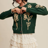 Embroidered Floral Knit Cardigan