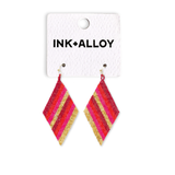 Frida Diagonal Ombre Stripes Beaded Earrings Hot Pink Wholesale